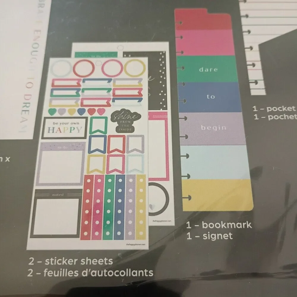 NEW Color Me Happy The Happy Planner Big Accessories 2 Count Pack